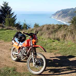 Still life with motorcycle in nature
